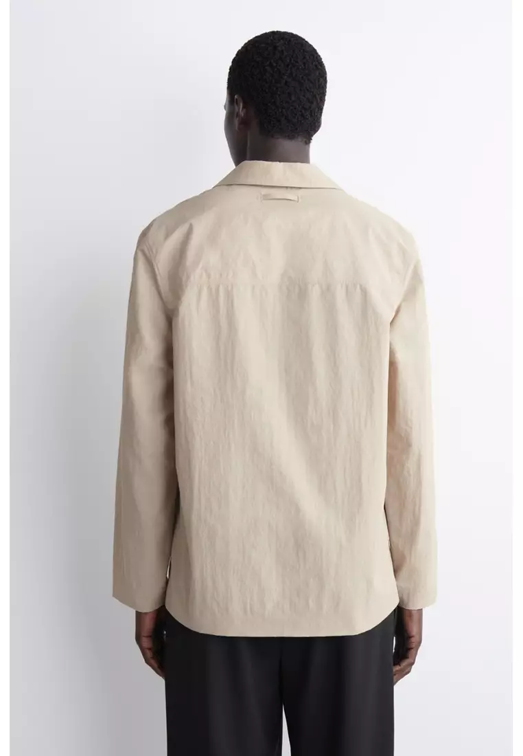 TAILORED OPEN-COLLAR NYLON SHIRT