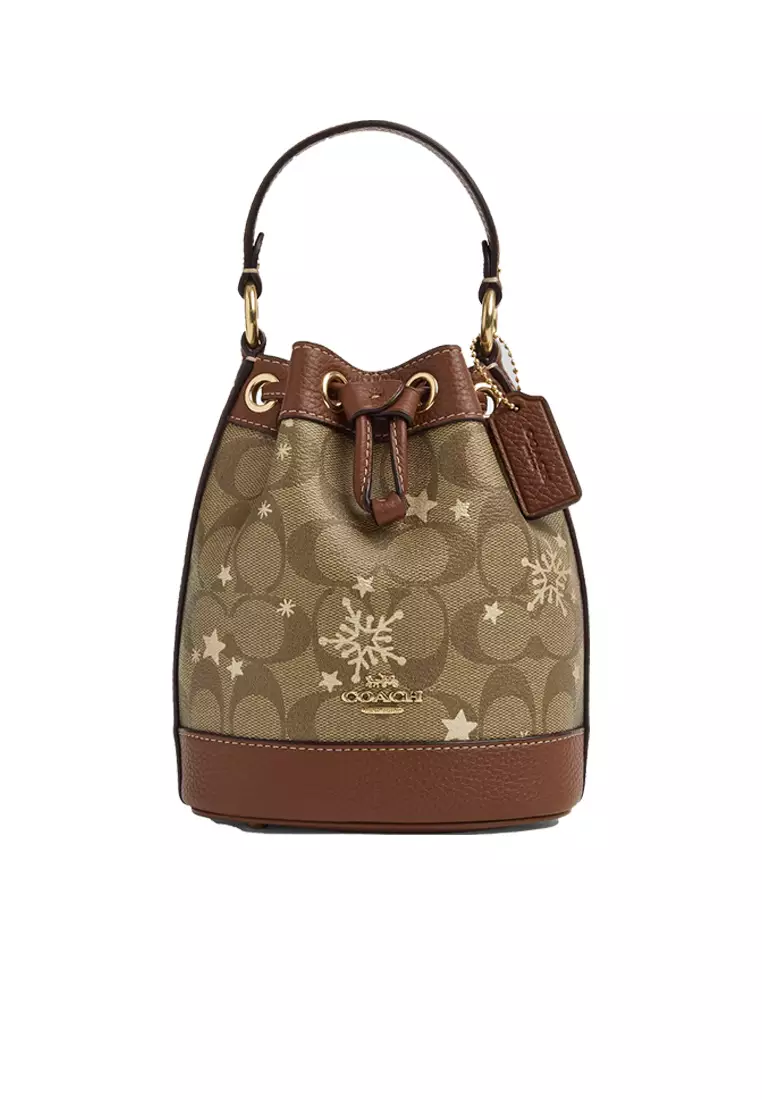 Buy Coach Coach Dempsey Drawstring Bucket Bag 15 In Signature