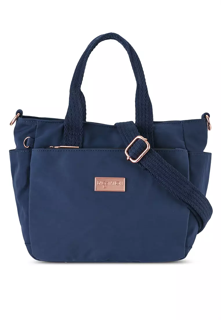 Navy and rose gold bag hot sale