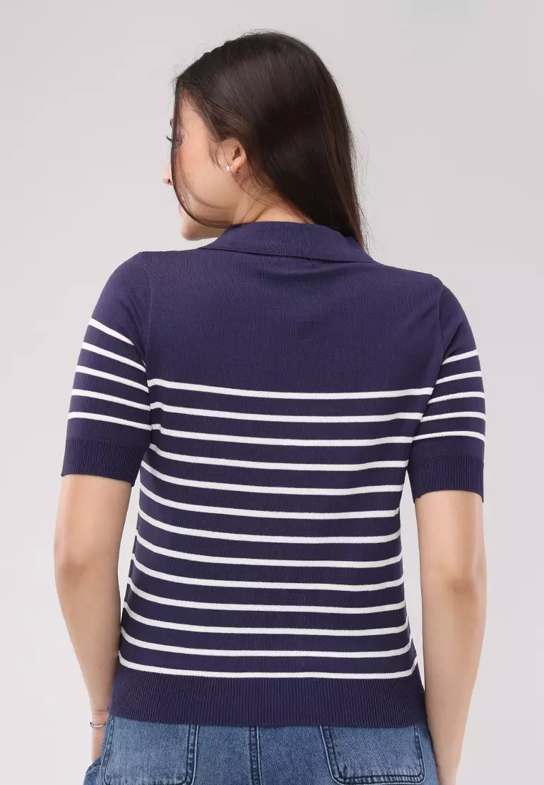 Knitted Short Sleeves Blouse