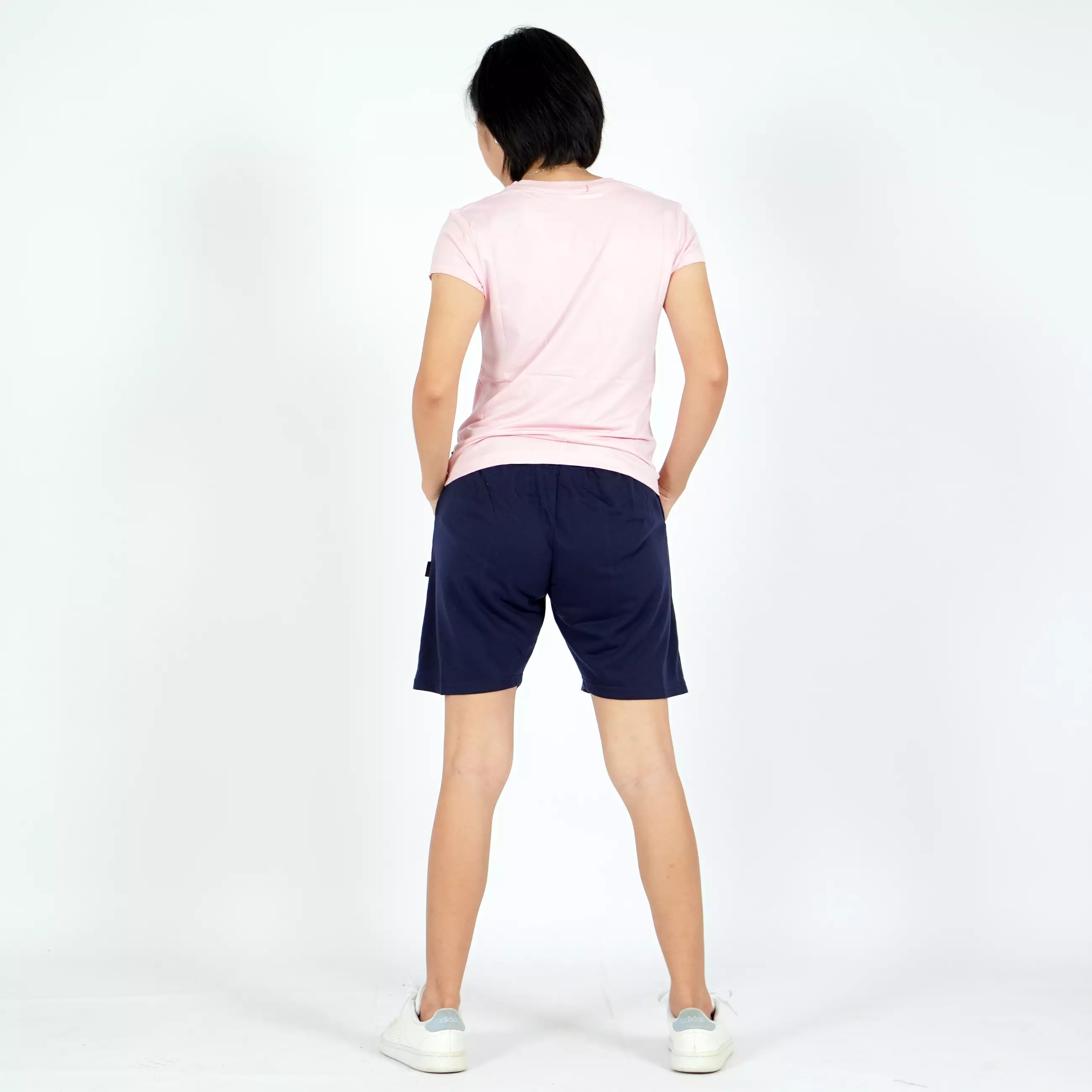 OKECHUKU Vioree T-Shirt V-Neck Polos Tangan Pendek Kaos Leher V - Pink Baby