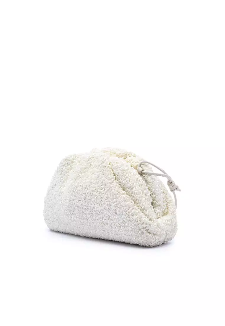 Pre-Loved Bottega Veneta Boucle Raffia The Mini Pouch Crossbody