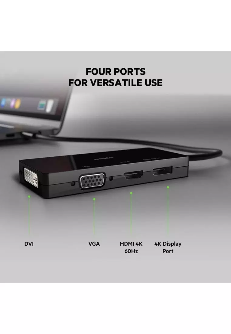 Buy Belkin Belkin Avc003Btbk UsbC To Hdmi Vga Dvi Display Port Adapter