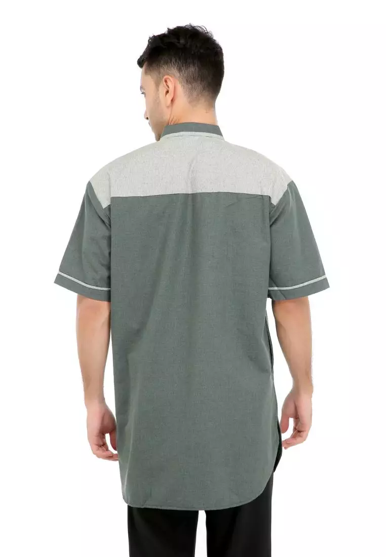 Baju Koko Gamis Muslim Pria Fawwaz - Hijau
