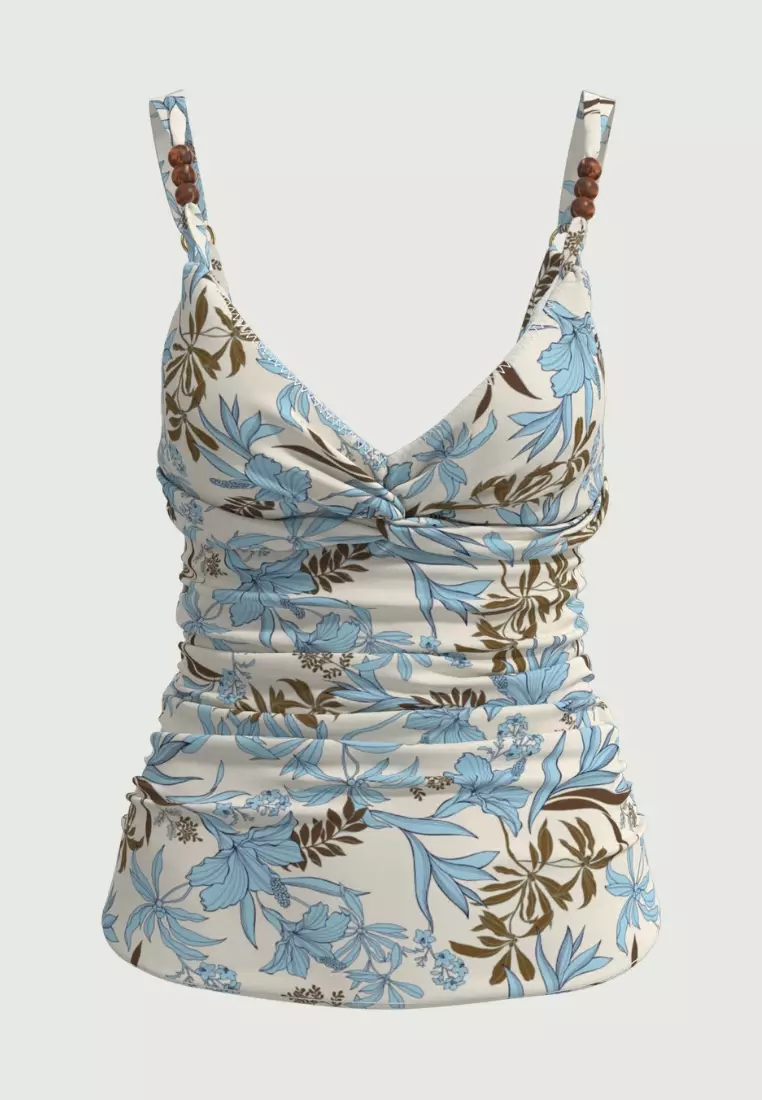Wild Hibiscus Cool Coconut Plus Cup Tankini