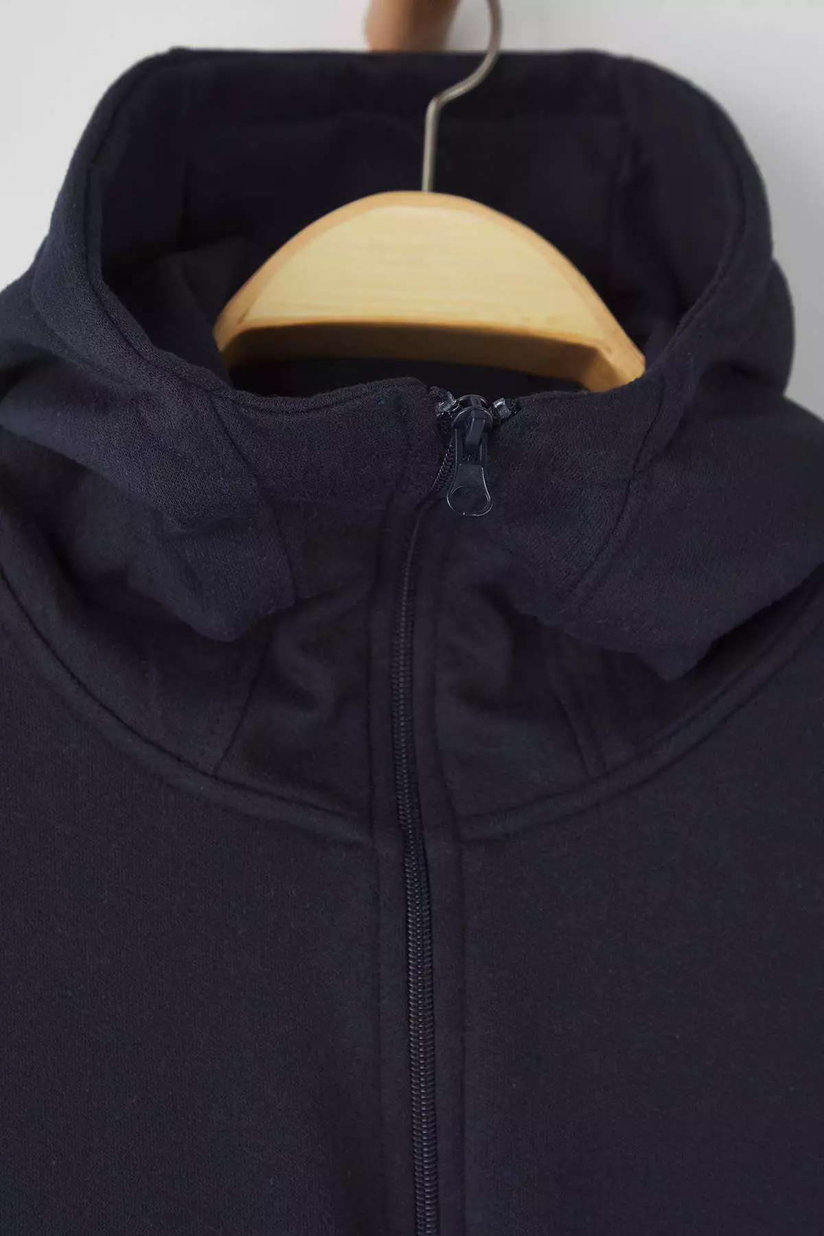 Navy Blue Oversize/Wide Cut Zippered Warm Hooded Sweatshirt-Cardigan