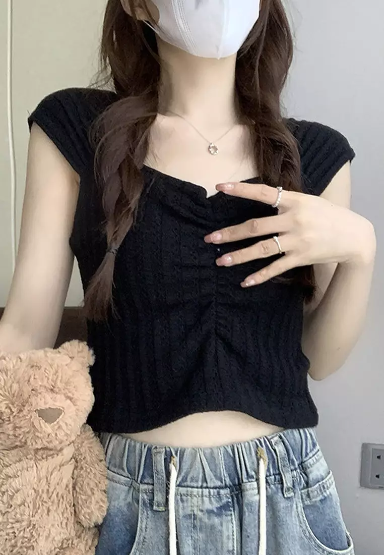 Summer new style French camisole sleeveless top CA24050634BK