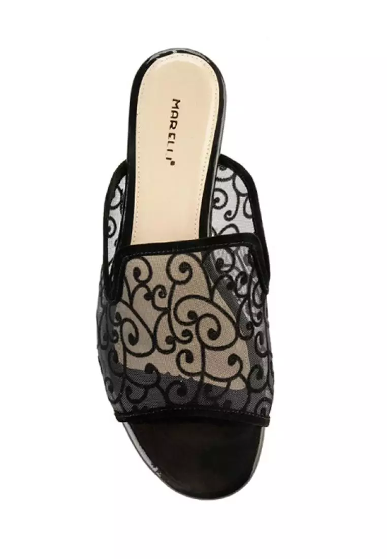 Karrie Sandal wanita Flat Slip On - Black