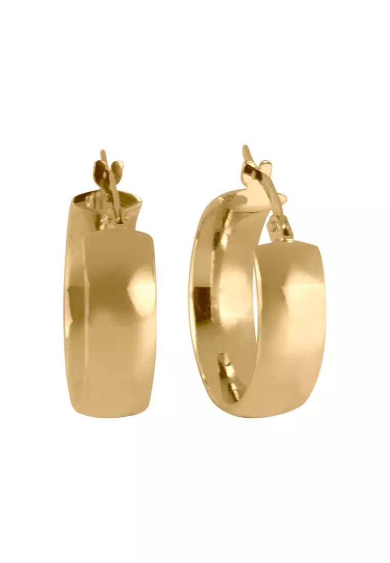  Chunky Hoops Earrings 14k Gold