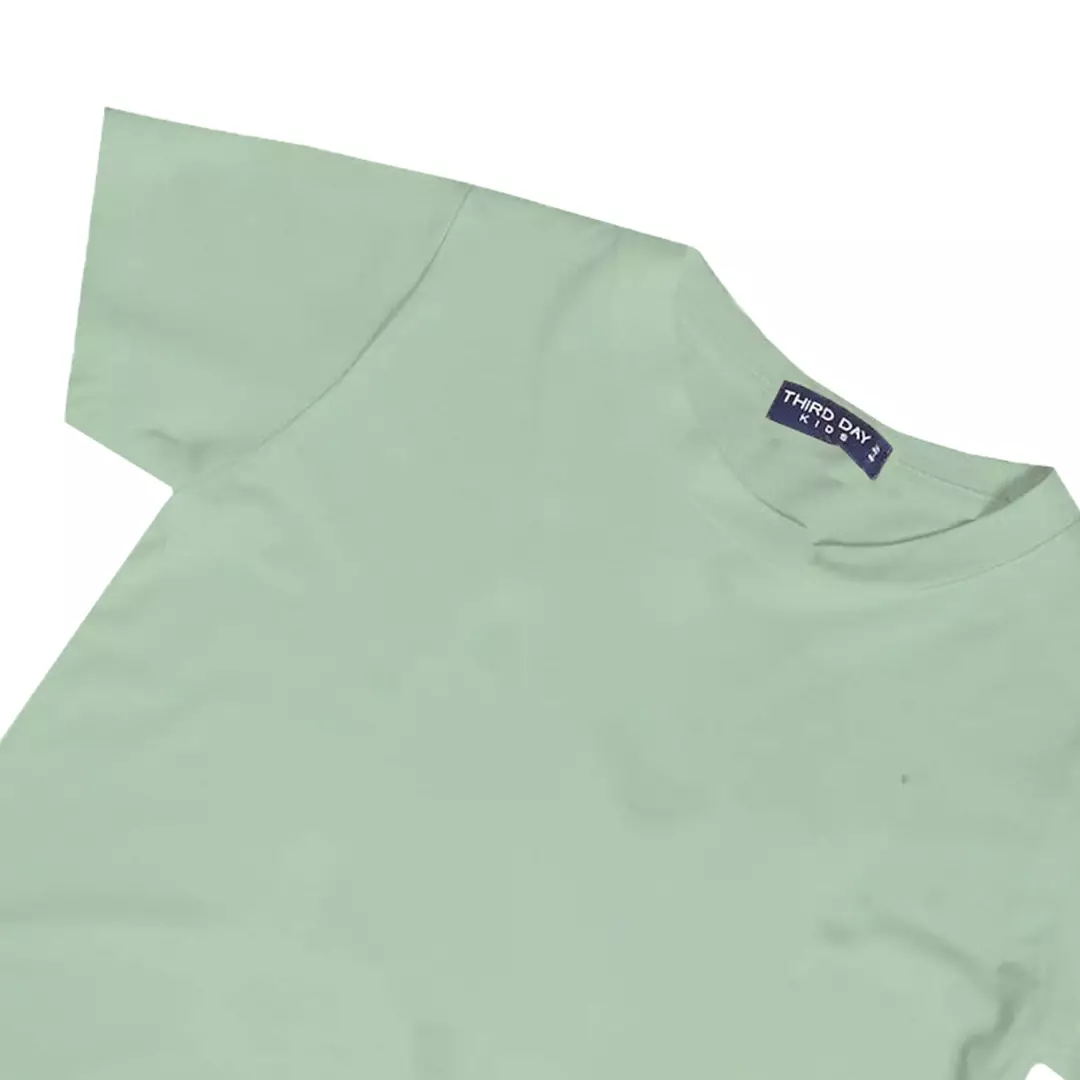 KU117 kaos anak boy girl polos hijau sage