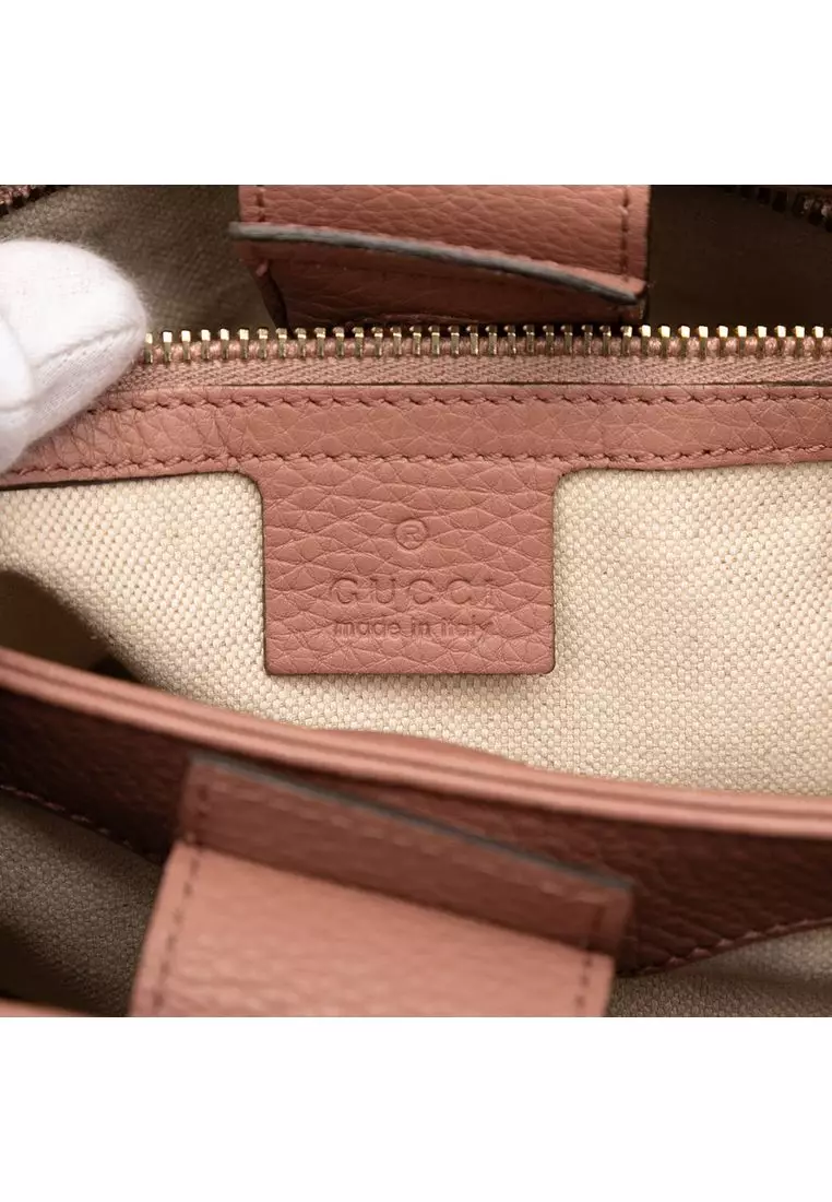 Pre-Loved Gucci Small Calfskin Bamboo Shopper Satchel