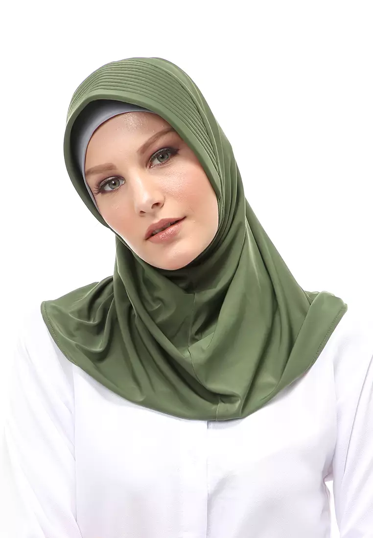 Layla Hijab Sport Instan Wanita Muslimah Relaxed Fit - Army