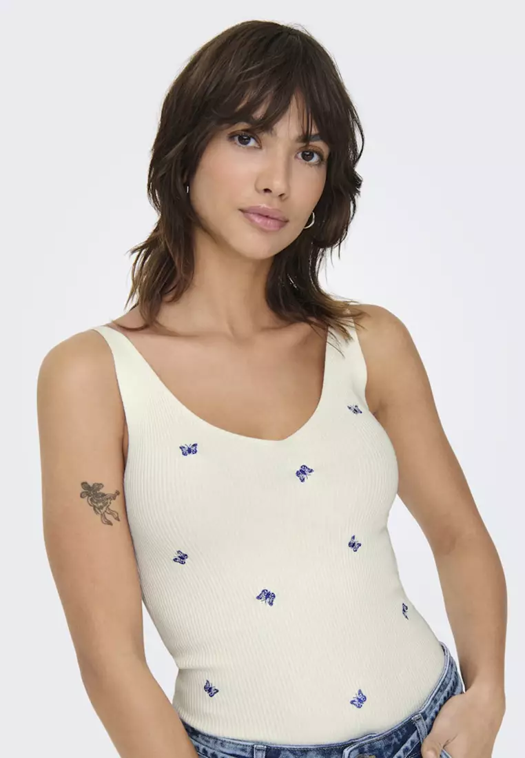 Nanna Sleeveless Embroidery Top