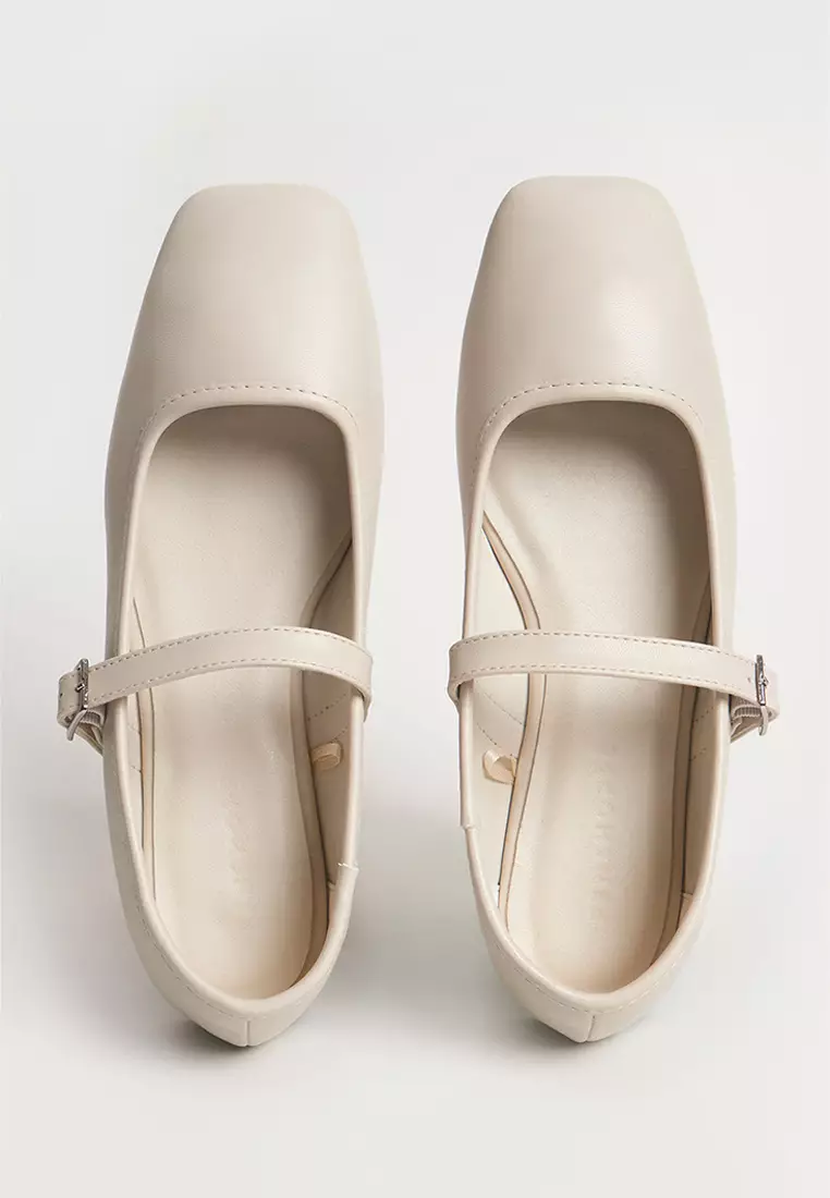 Discount on Penshoppe  shoes - SKU: Women's Smooth Leather Doll Shoes with Rubber Sole