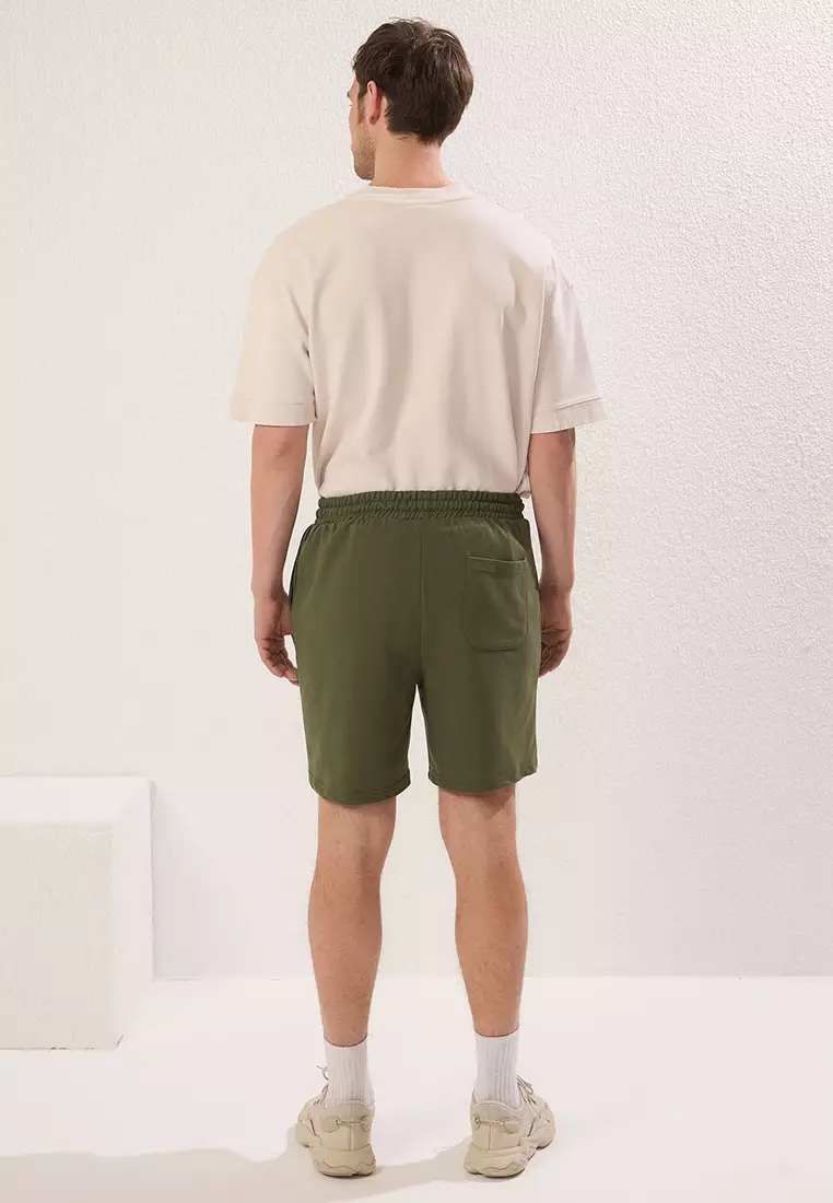 Navy Blue-Khaki Basic Regular/Normal Cut Straight 2 Pack Shorts TMNSS21SR0095