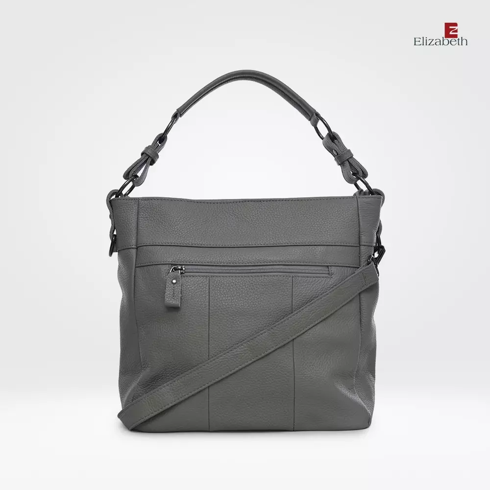 Tas Elizabeth Genuine Leather Shoulder Bag 0720-0462 Grey