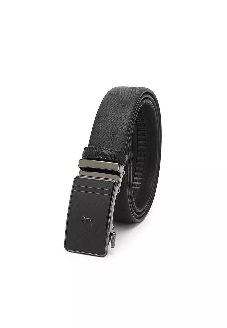 Gift Set - Leather RFID Wallet + 35mm Automatic Buckle Belt (禮盒 - 皮具錢包 + 腰帶) - 黑色