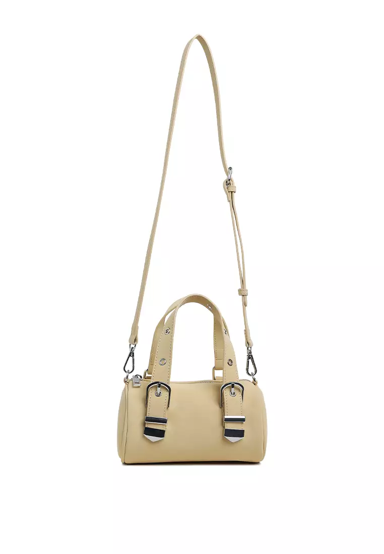 Tas Tangan Mini Silinder Warna Nude