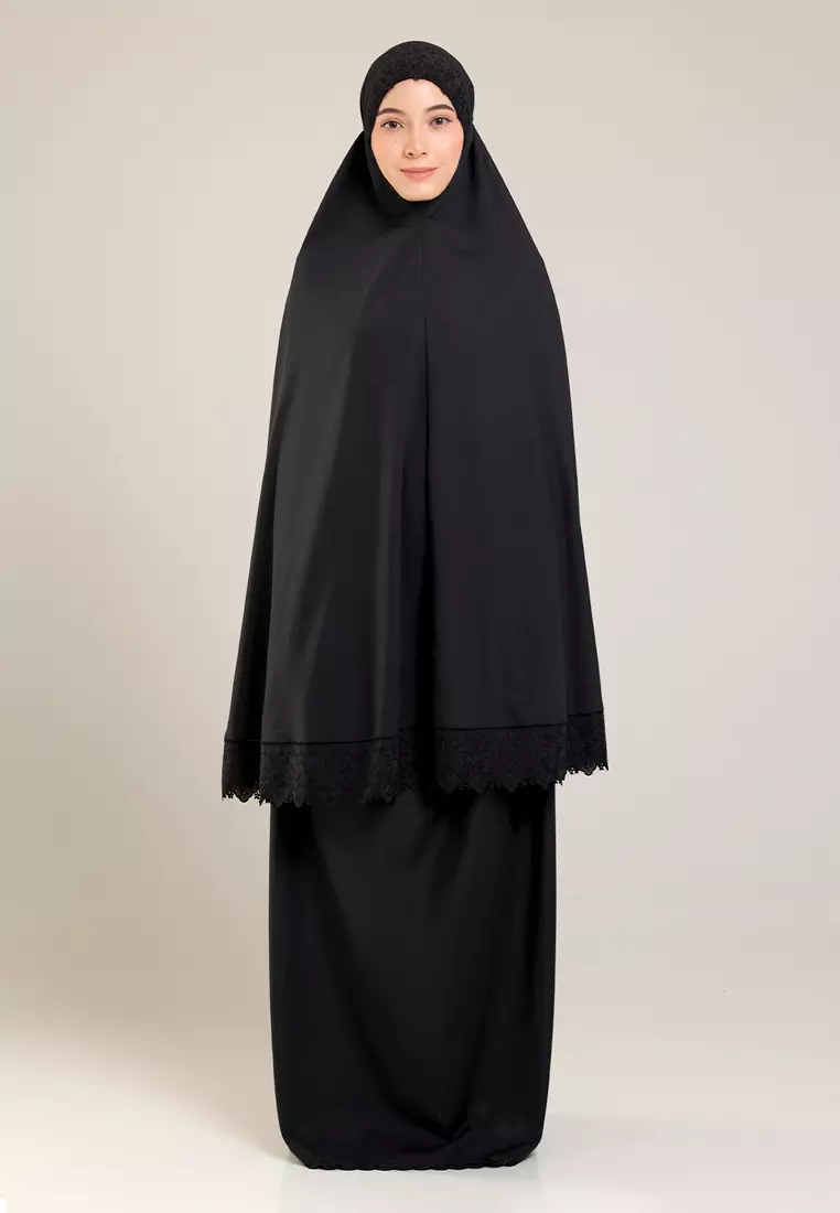 Siti Khadijah Telekung Signature Sakura in Black