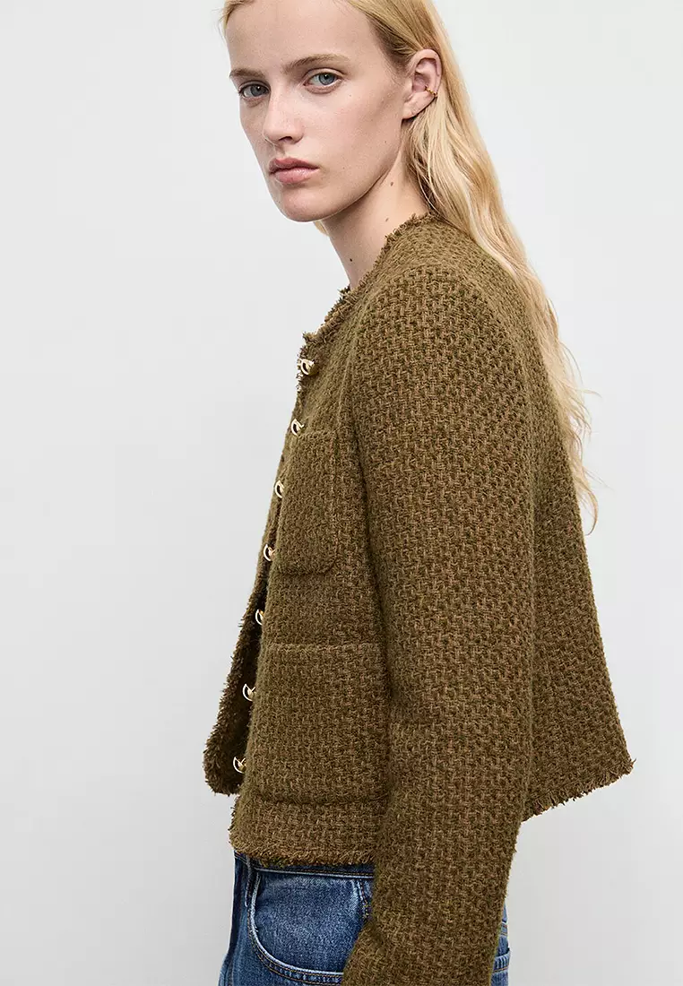 Tweed Jacket With Jewel Buttons