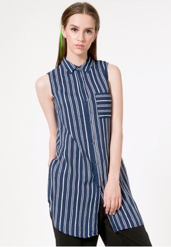 Stripe Long Shirt I-SLWKEY216K006