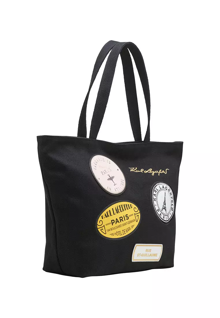 Karl Lagerfeld Cannes Canvas Tote - Black Multi