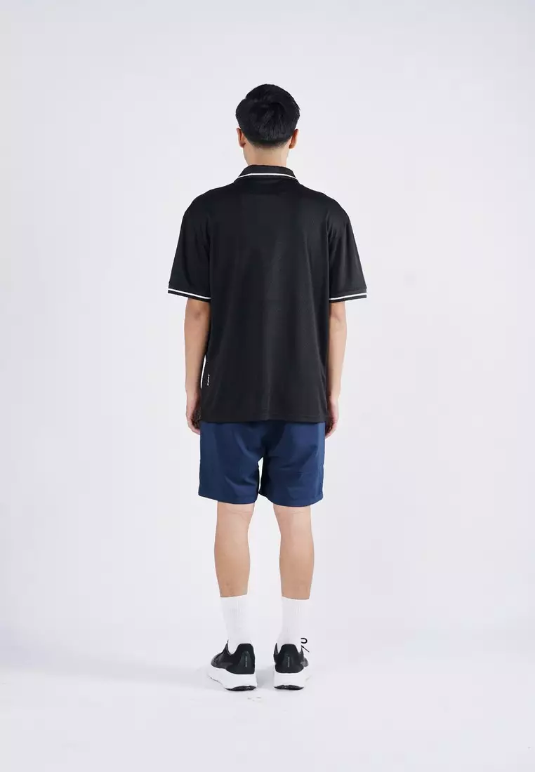 3Second Men's Collar Jersey T-Shirt Short Sleeve Relaxed Fit Polyester Pele OL-320725