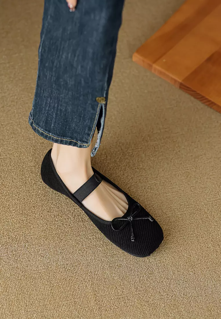 Elastic Strap Bow Mary Jane Shoes WW222-2