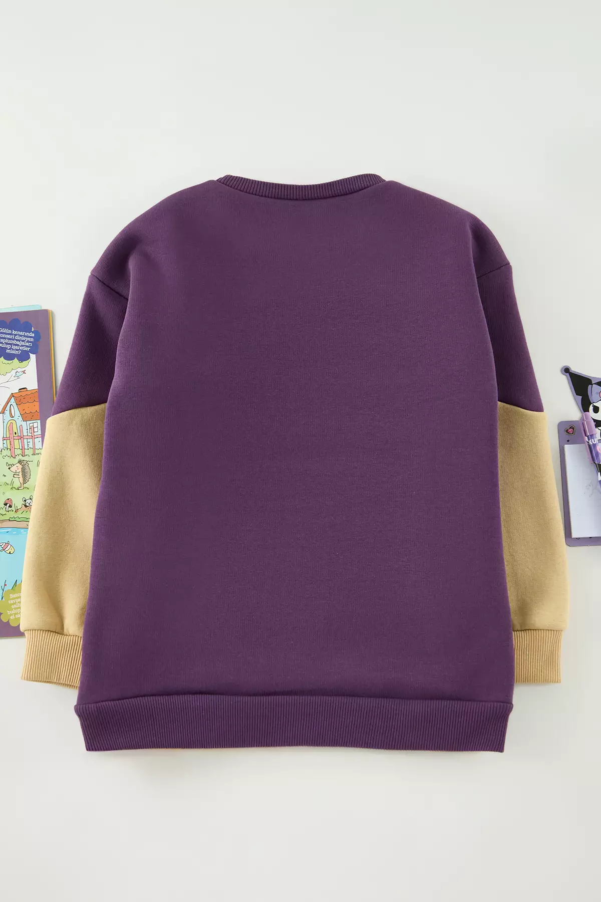 Purple Boy Plain Knitted Mini Me Sweatshirt Tkdaw25Sw00123