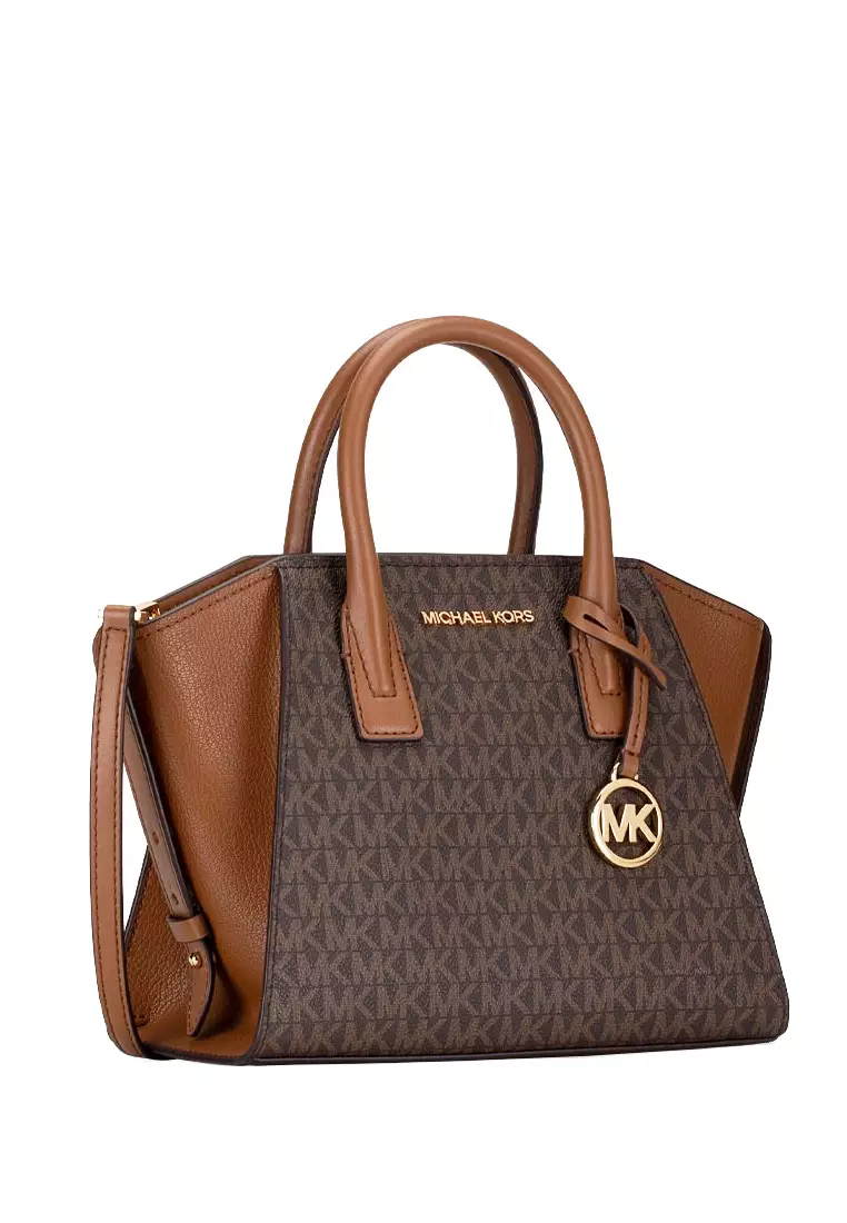 Buy MICHAEL KORS Michael Kors Avril Small Leather Top Zip Satchel