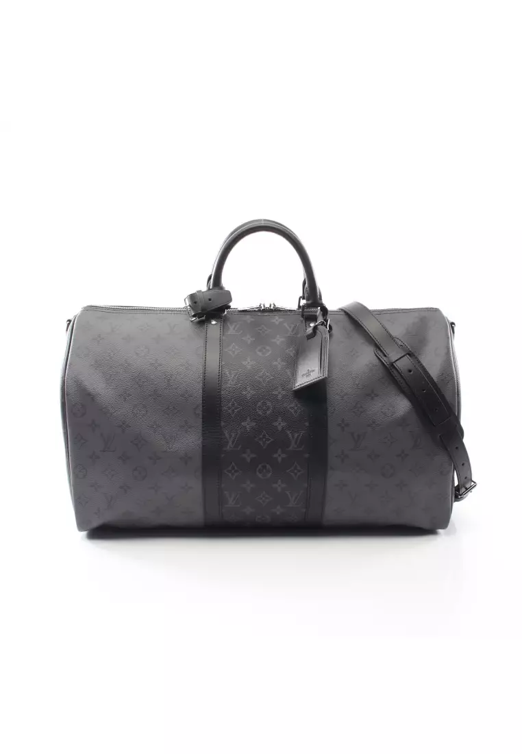 Louis Vuitton Keepall Bandouliere Monogram Eclipse Reverse 50 Gray