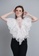 IDEAL  CREATIONS white Ruffle Top Stitching Jessica Lace in Short Sleeve A519AAA817F7B4GS_6