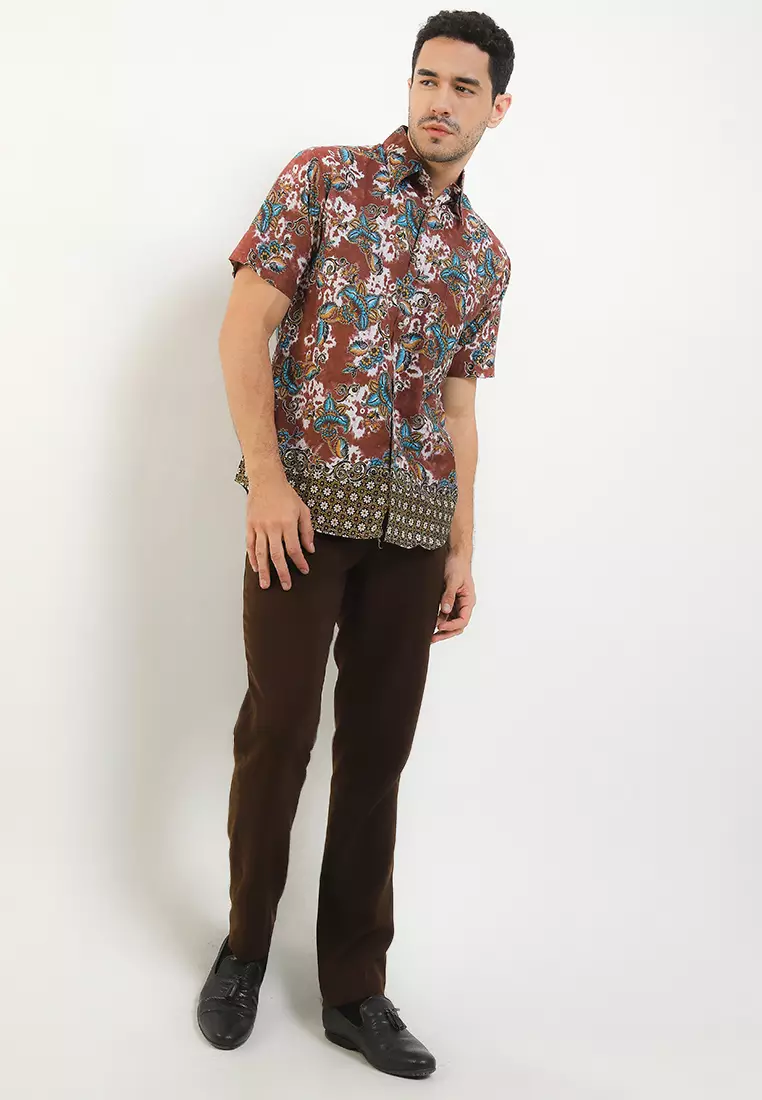Hem Slim Fit Casual Batik Fashion 1