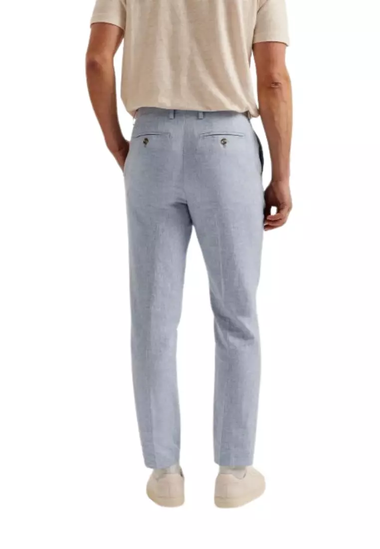 Buy TED BAKER Ted Baker Slim Cotton Linen Trouser 2025 Online | ZALORA