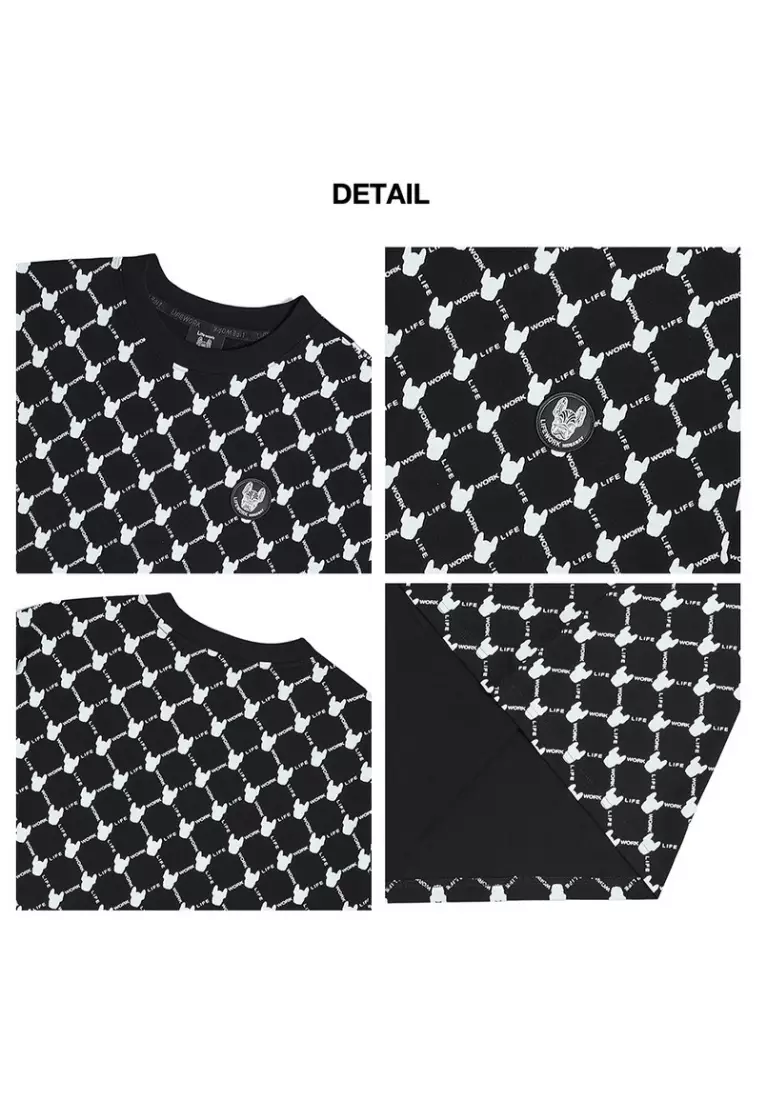 Monogram Pattern Short Sleeve Tshirt - White