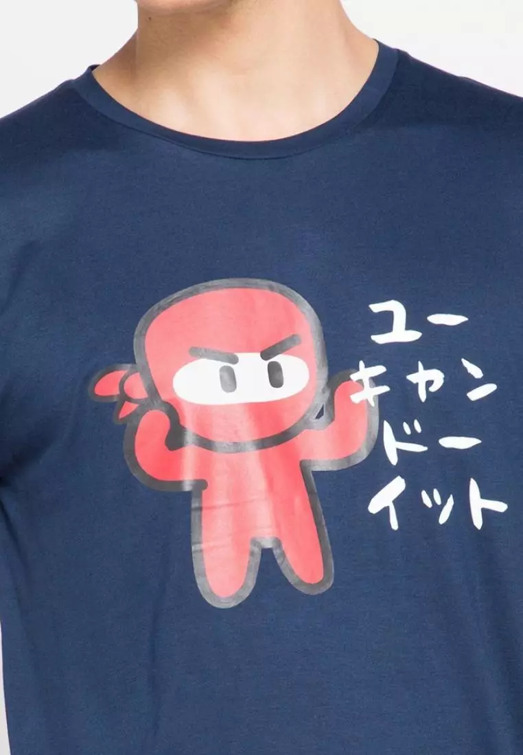 MTF80 ishikawa ninja yes navy kaos pria