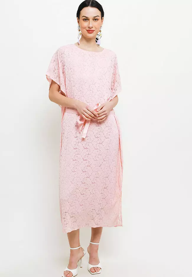 Self Tie Batwing Lace Kaftan