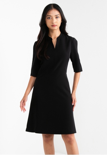 ck Calvin Klein black Bi-Stretch Twill Dress 5C887AA49609F3GS_1