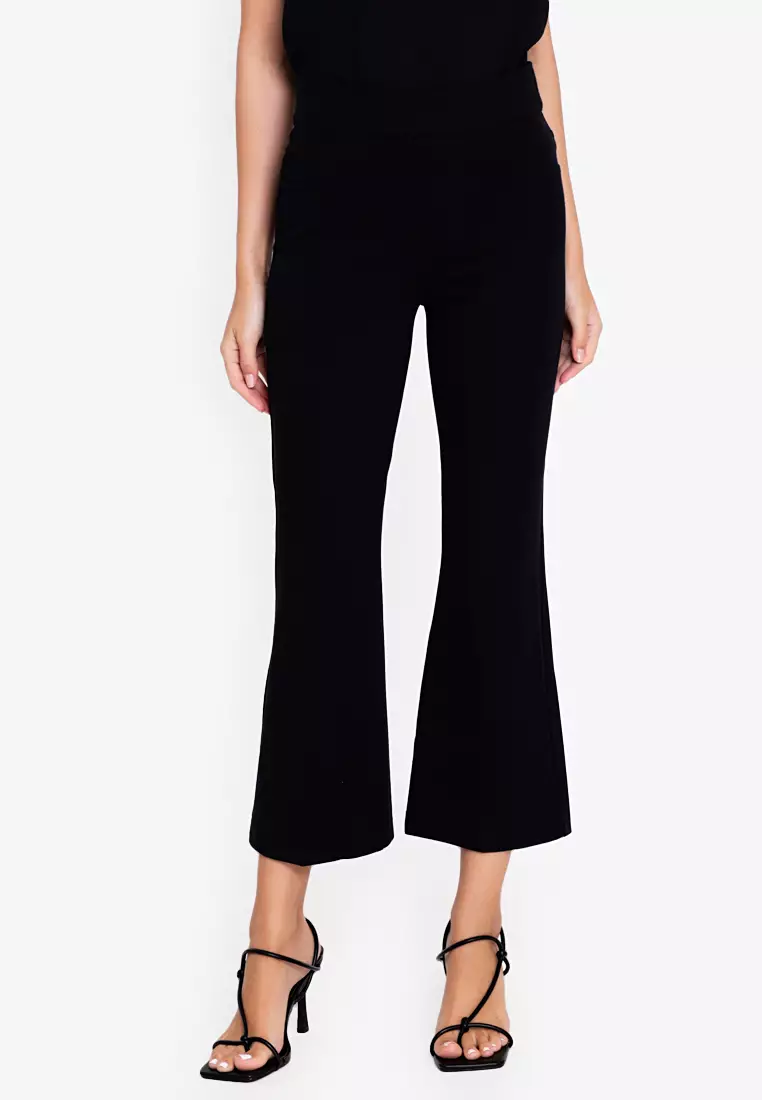 SPANX Ponte Pants for Women The Perfect Black Pant, Cropped Flare