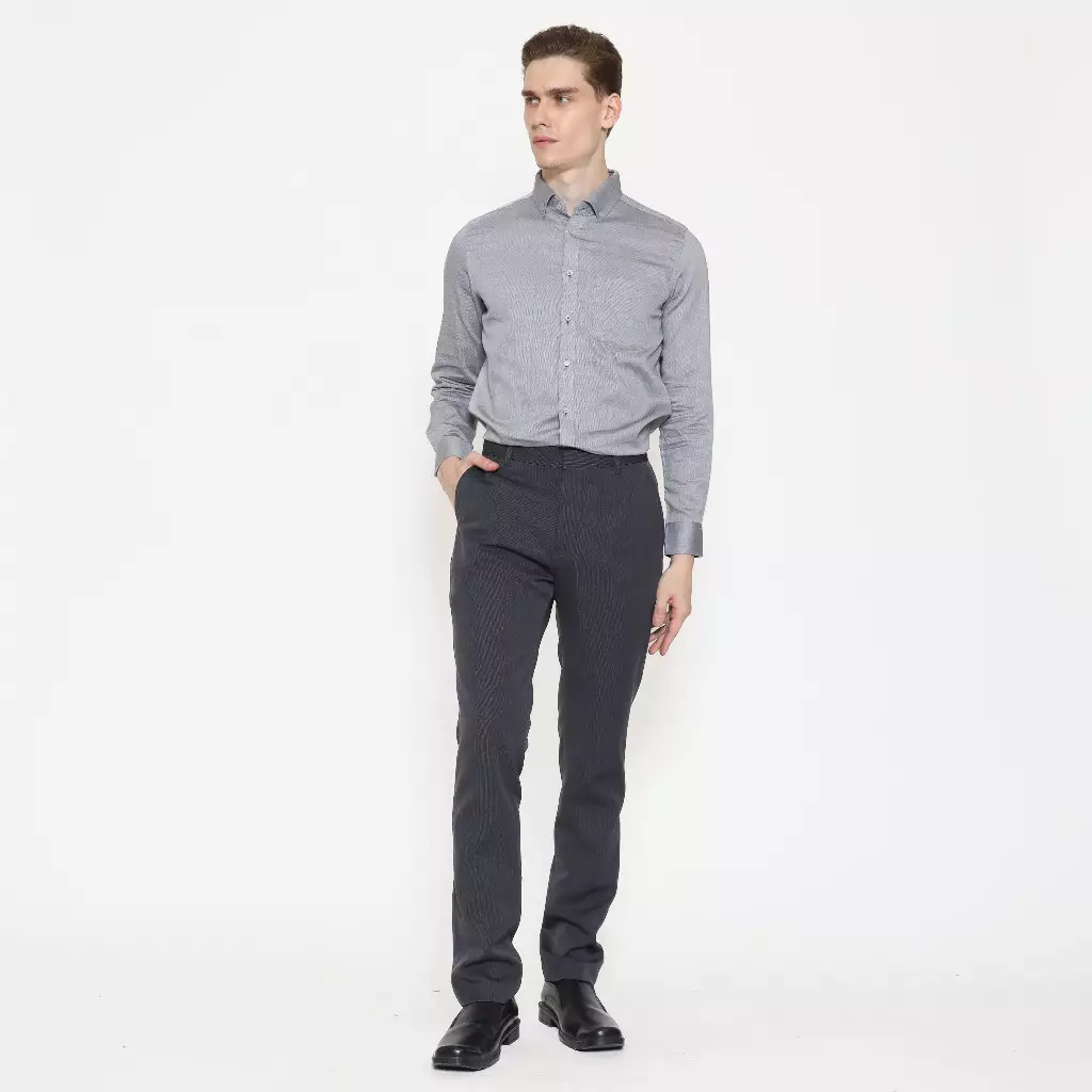 Schoeller Celana Panjang Pria Slim Fit, Reguler Fit – Abu Hitam – TITAN-PL