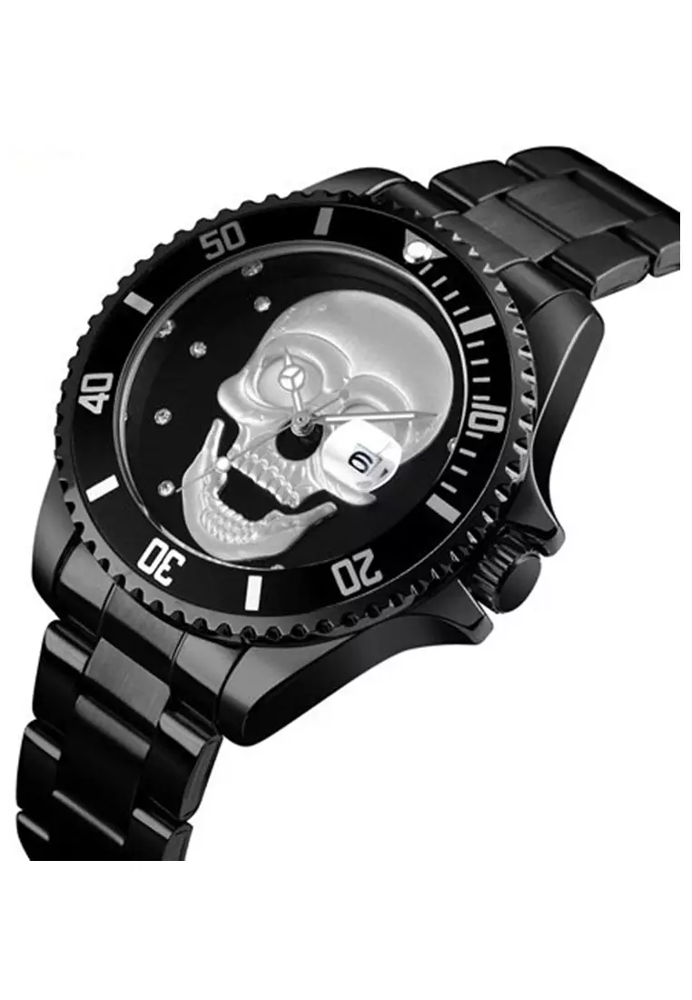 Jam Tangan Casual Analog Pria Strap Tali Material Stainless Steel AL89 ORIGINAL