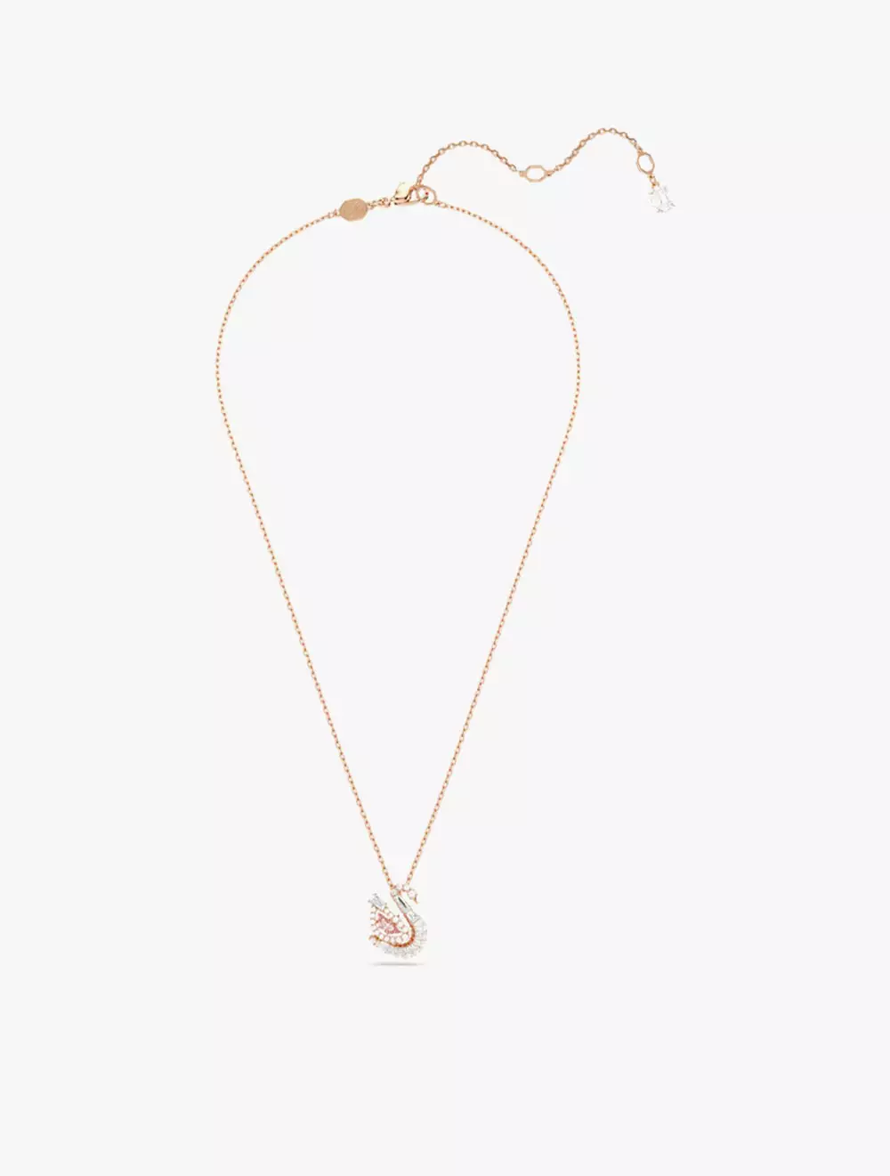 Swan pendant, Mixed cuts, Swan, Pink