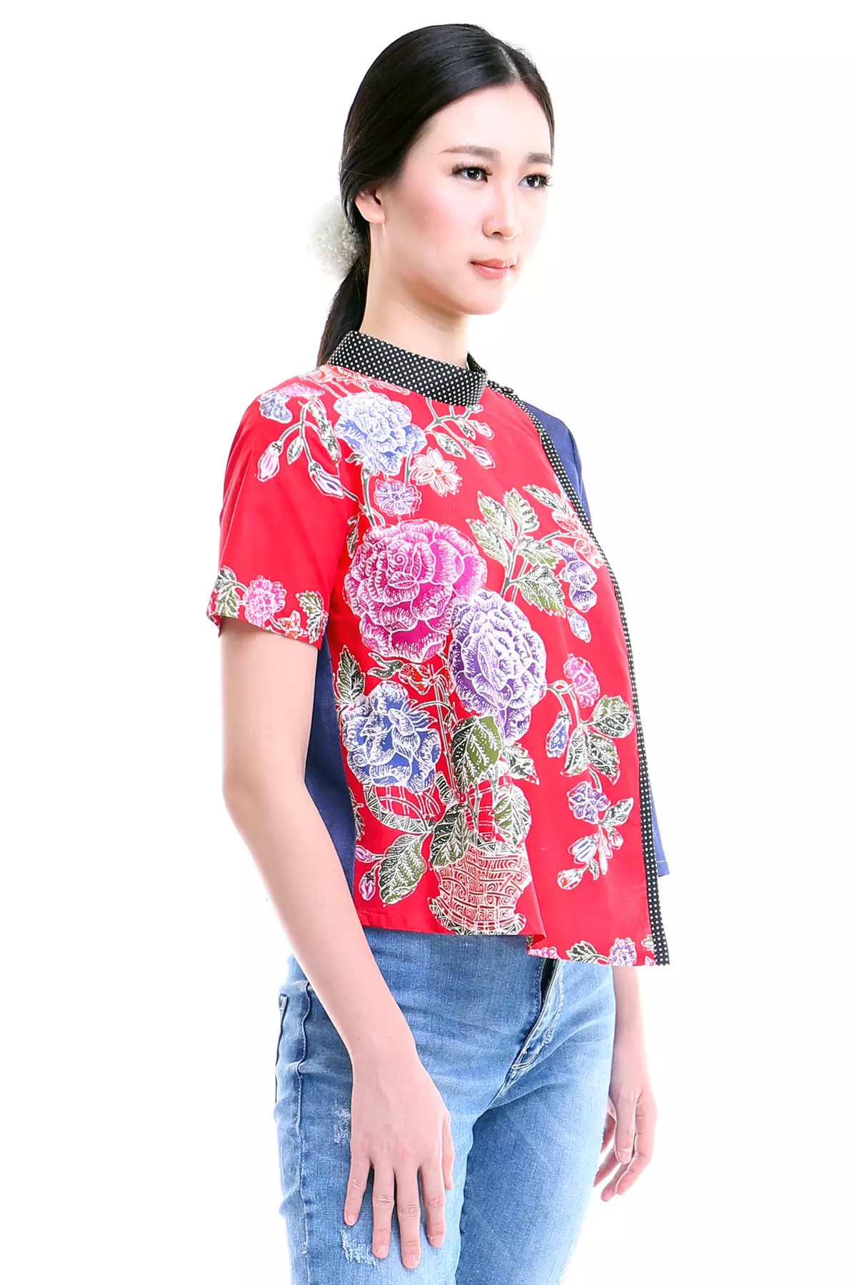 Sembrodo Mawar Merah Blouse Batik