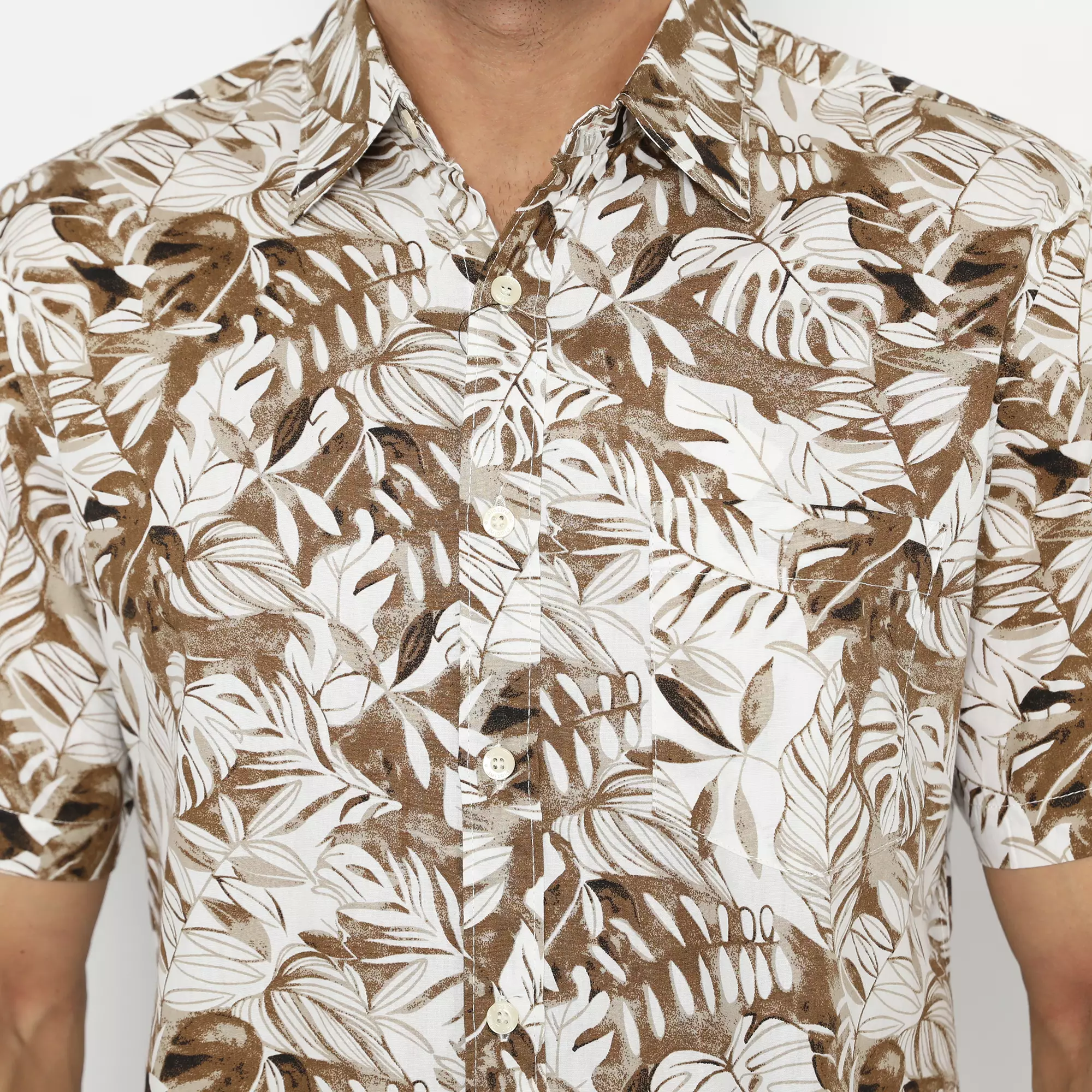 Platini Kemeja Hawai Pria Lengan Pendek Coklat 132115