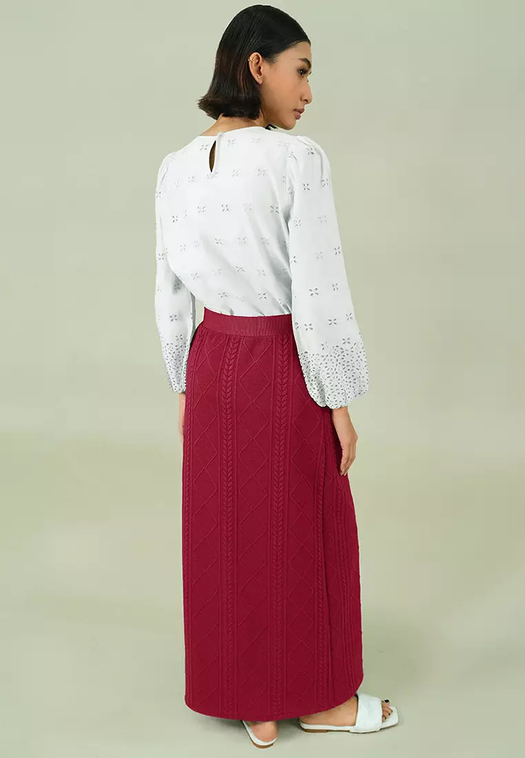 Keiry Pencil Skirt - Maroon