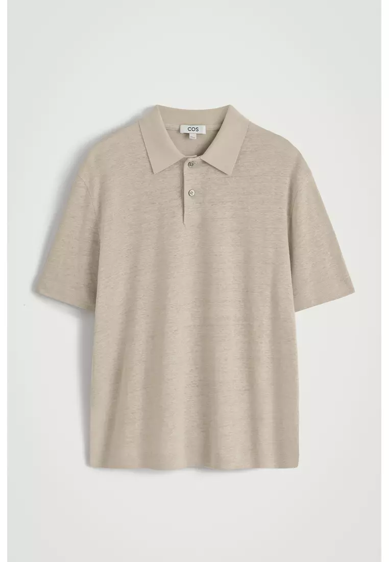 KNITTED LINEN POLO SHIRT