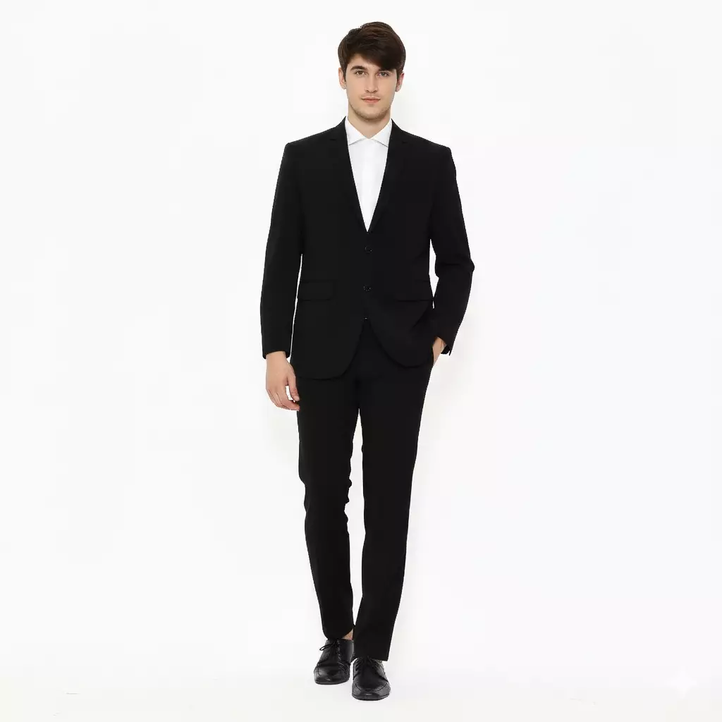 Lawell Jas Pria Modern Fit Kancing Dua Warna Hitam | Formal Kerja, Nikah | Ortiz
