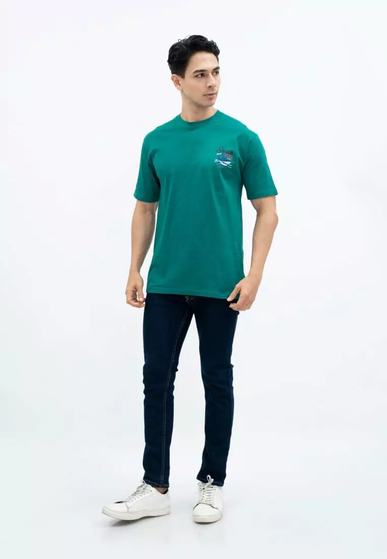 Houseofcuff T-shirt Kaos Motif Snack Time Pendek Turquoise Size S-4XL