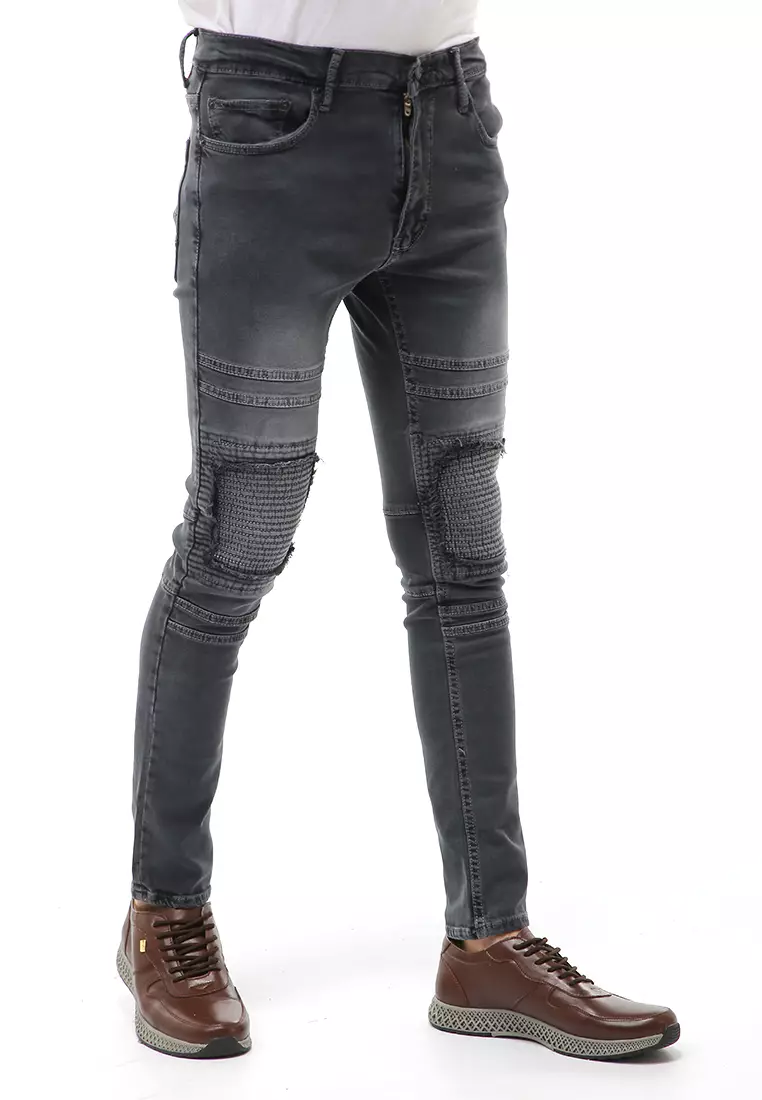Locko Long Pants Celana Panjang Ripped Jeans Pria Material Denim ORIGINAL - Gray Washed