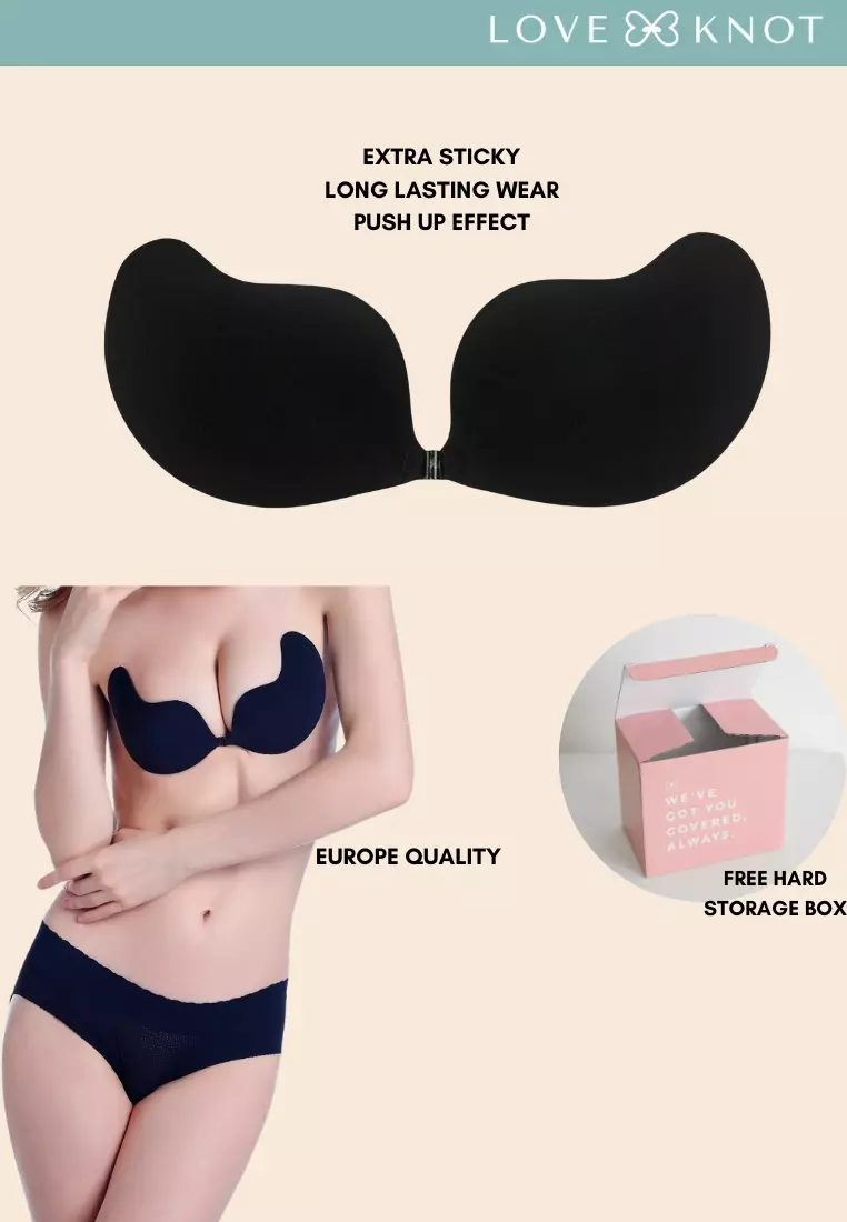Love Knot [3 Packs] Mango Shape Seamless Invisible Reusable Adhesives Push  Up Nubra Stick On Wedding Silicon Bra (Black) 2024, Buy Love Knot Online